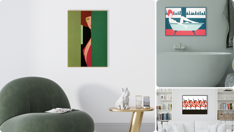 Una selezione di stampe d'arte fine di Amleto Dalla Costa, con linee audaci e colori vibranti che catturano l'eleganza e lo stile distintivo dell'artista. Ogni pezzo è una celebrazione dell'estetica moderna e del design classico.