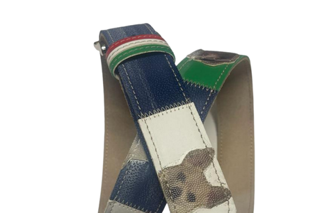 Cintura 'Pet Love' con stampa cane e dettagli tricolore