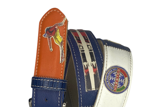 Cintura 'Sprint Finale' blu con dettagli sportivi colorati