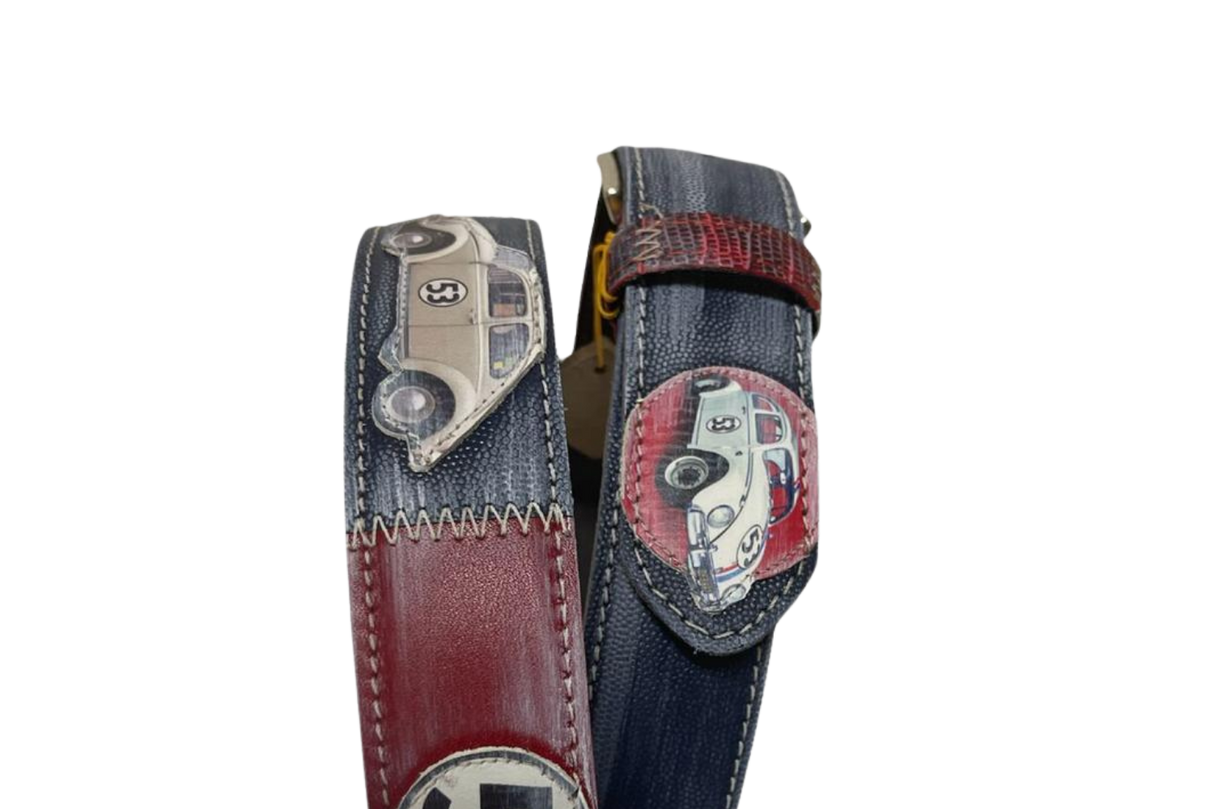 Cintura vintage con auto d'epoca e numero 53