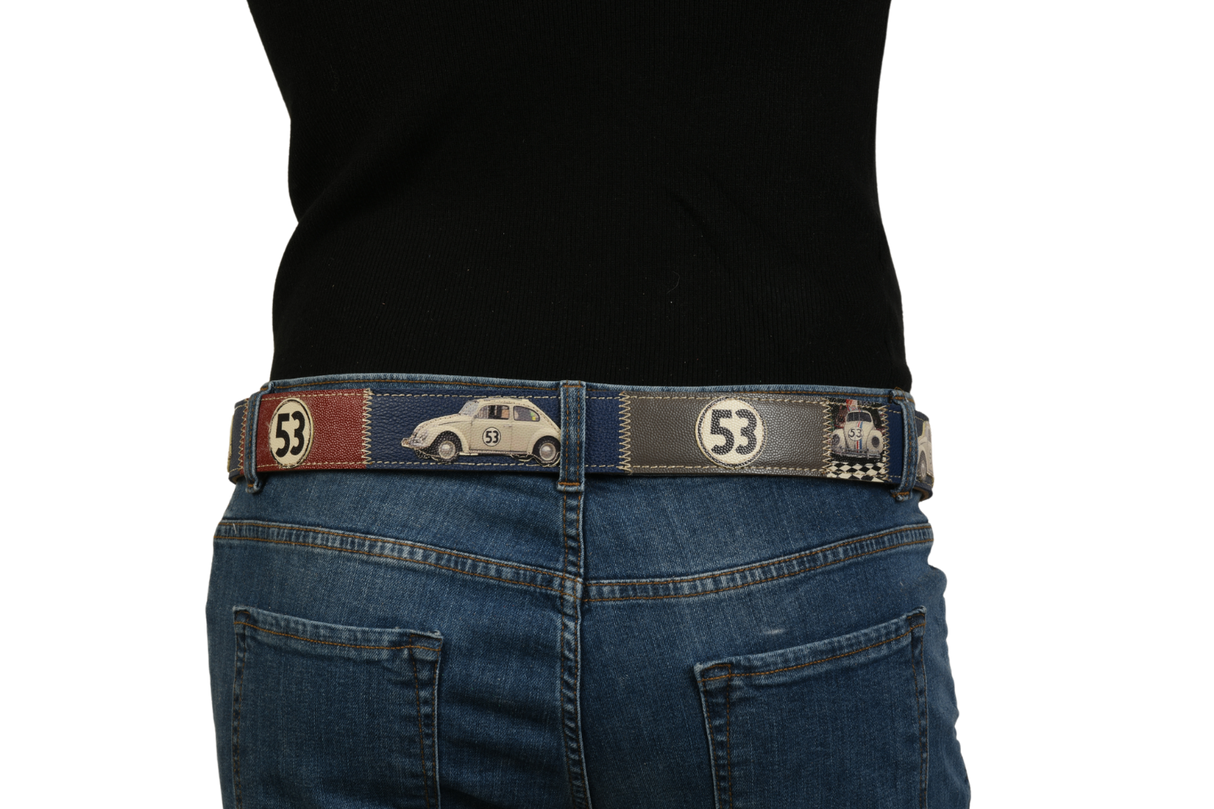 Retro cintura con auto d'epoca e numero 53