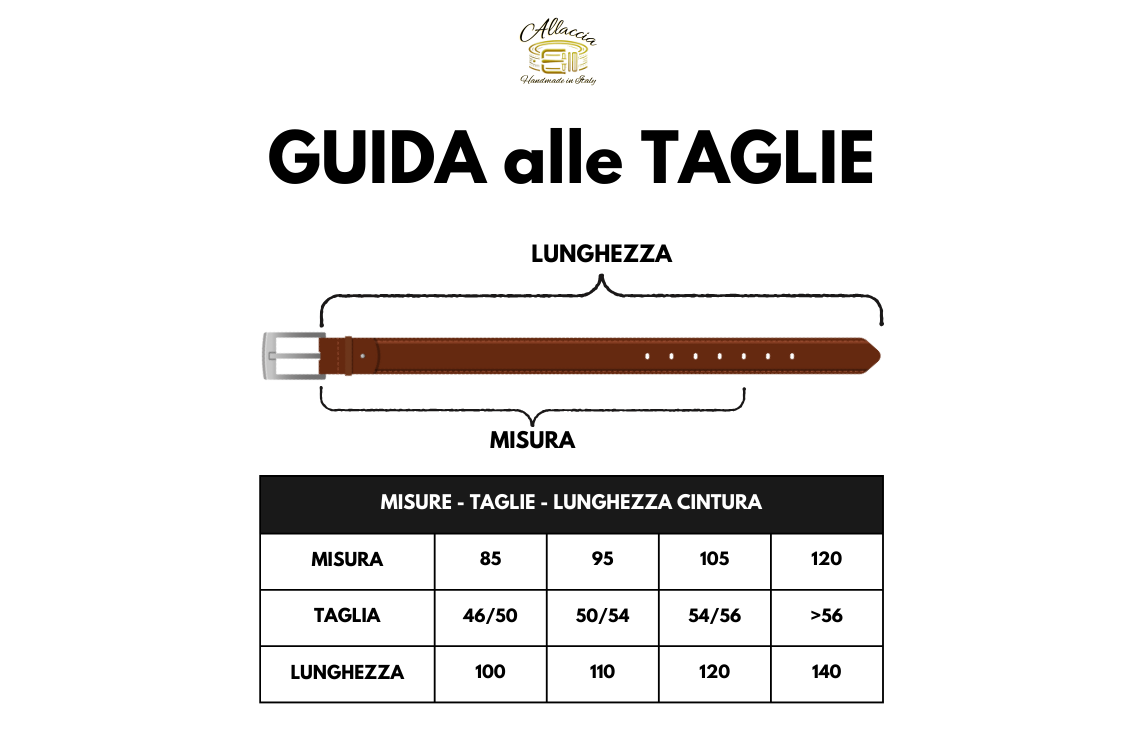 Illustrazione misure cintura artigianale