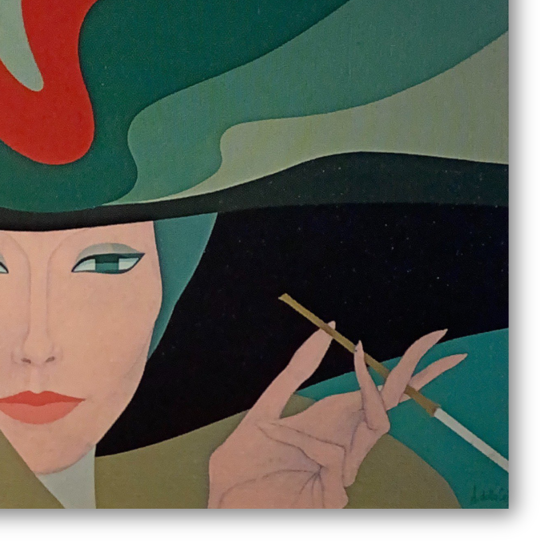 Primo piano donna elegante in 'LA SIGARETTA' di A. Dalla Costa