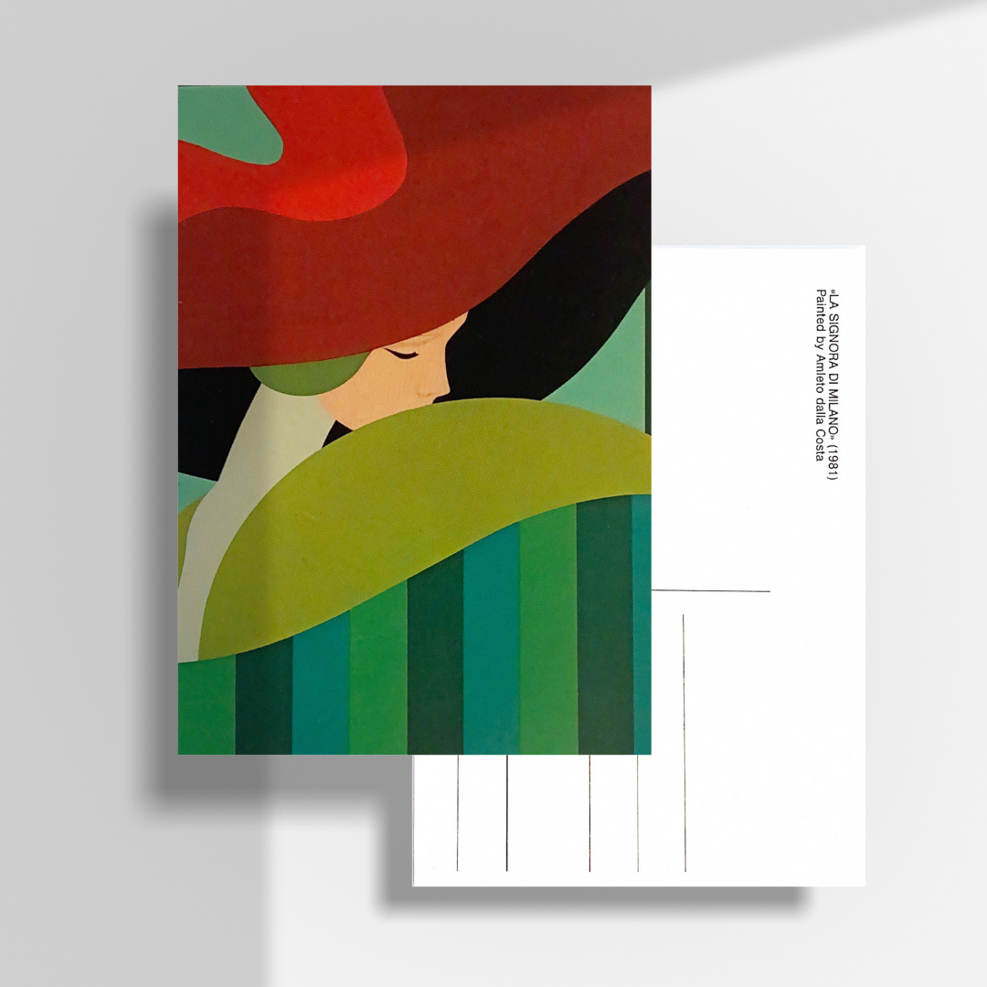 Cartolina artistica 'LA SIGNORA DI MILANO' di Dalla Costa