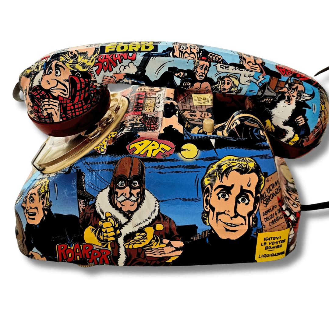 Telefono collezionabile Alan Ford con illustrazioni vivaci