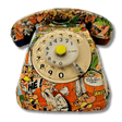 Telefono vintage Asterix con arte fumetti vivace