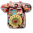 Telefono vintage Betty Boop con arte fumetto vivace