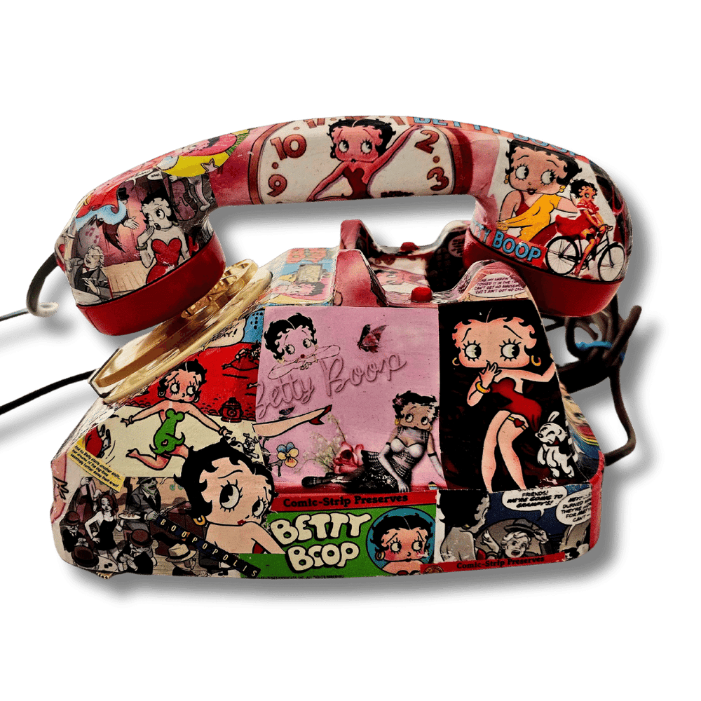 Telefono da collezione Betty Boop decorato a mano