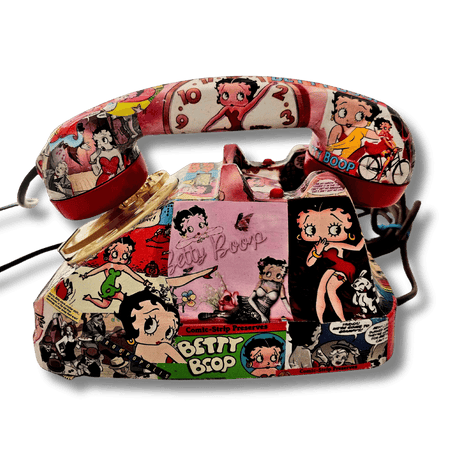 Telefono da collezione Betty Boop decorato a mano