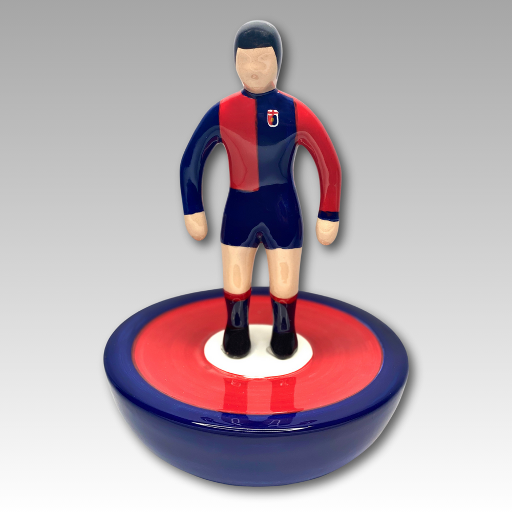 Statuetta Subbuteo ceramica rosso e blu Serie A