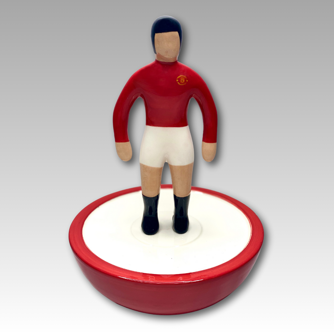 Figura Subbuteo ceramica squadra rossa e bianca