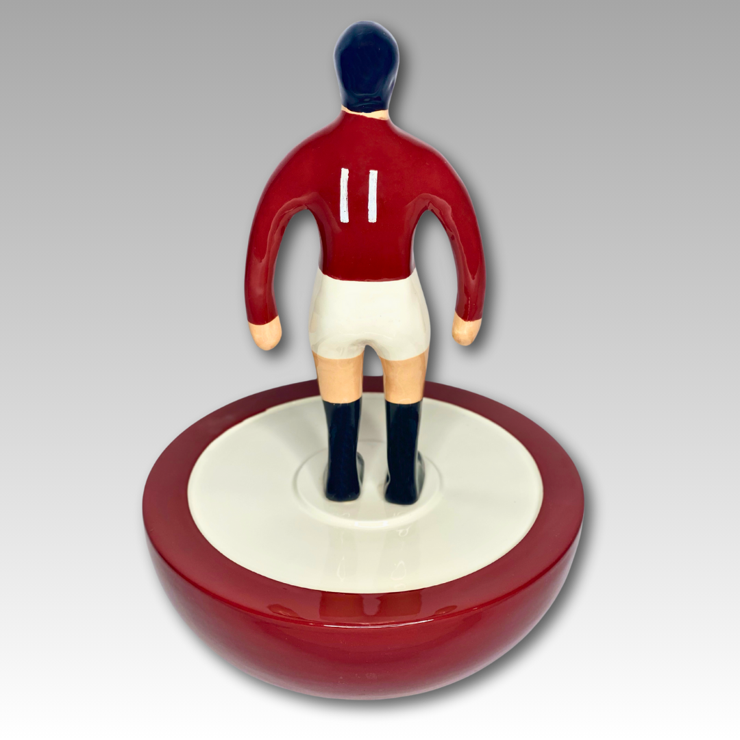 Retro statuetta Subbuteo ceramica granata