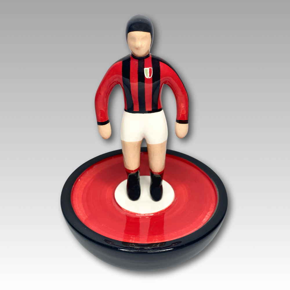 Statuetta Subbuteo ceramica rosso e nero Serie A