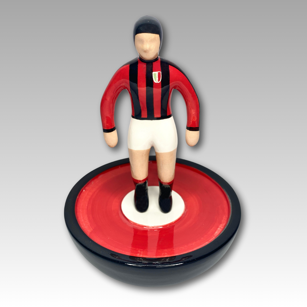 Statuetta Subbuteo ceramica rosso e nero Serie A