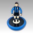 Statuetta Subbuteo ceramica blu e nero Serie A