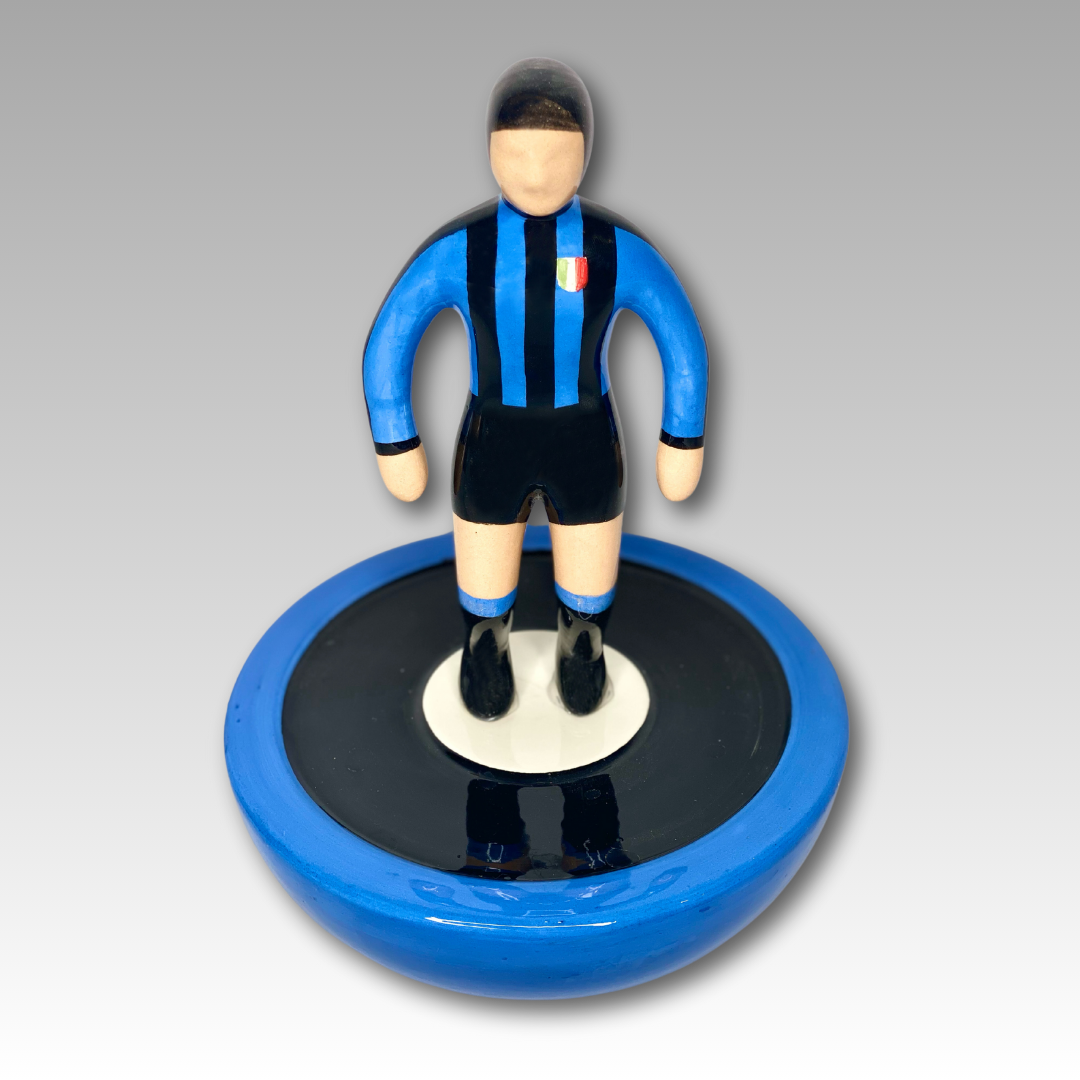 Statuetta Subbuteo ceramica blu e nero Serie A