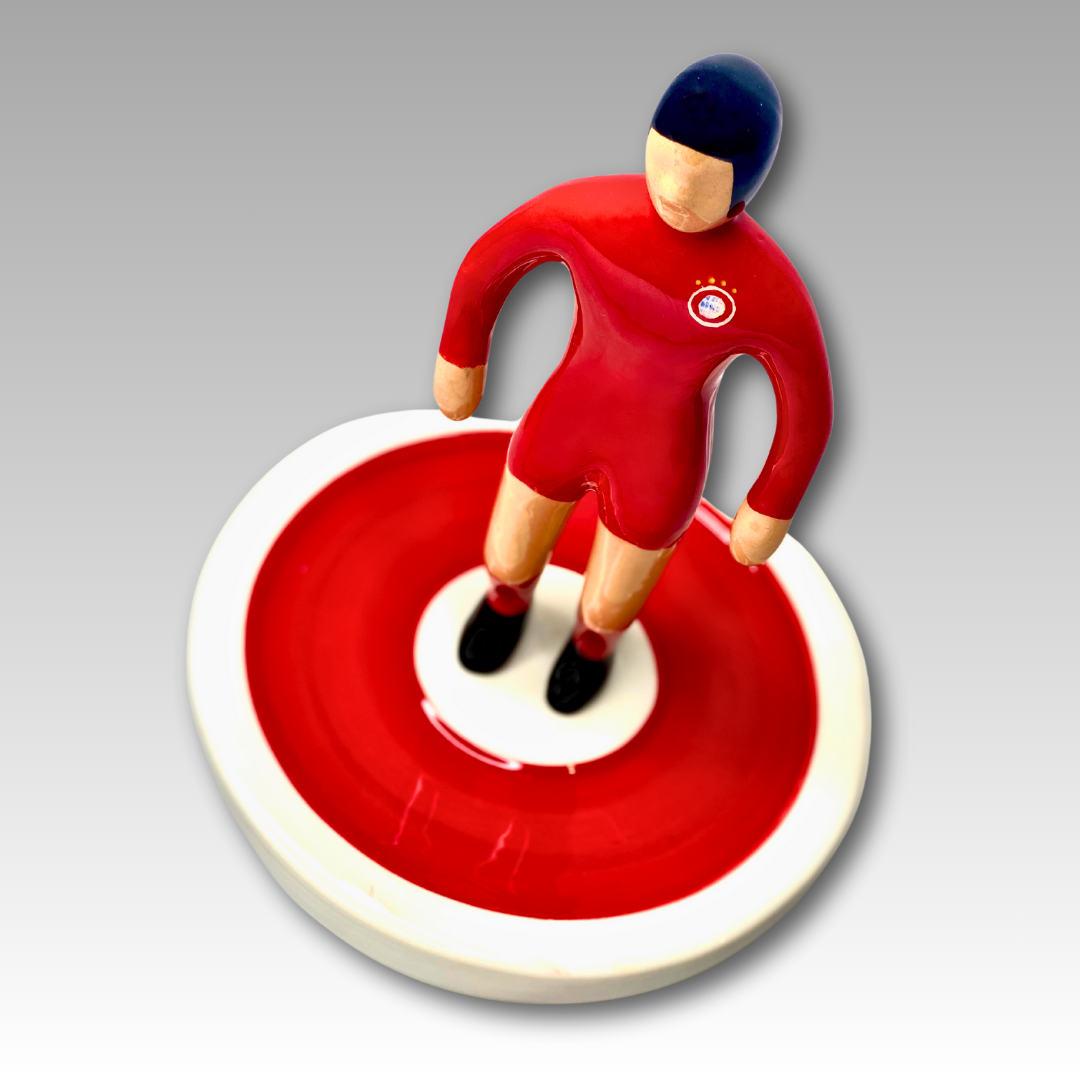 Vista dall'alto figura Subbuteo rossa