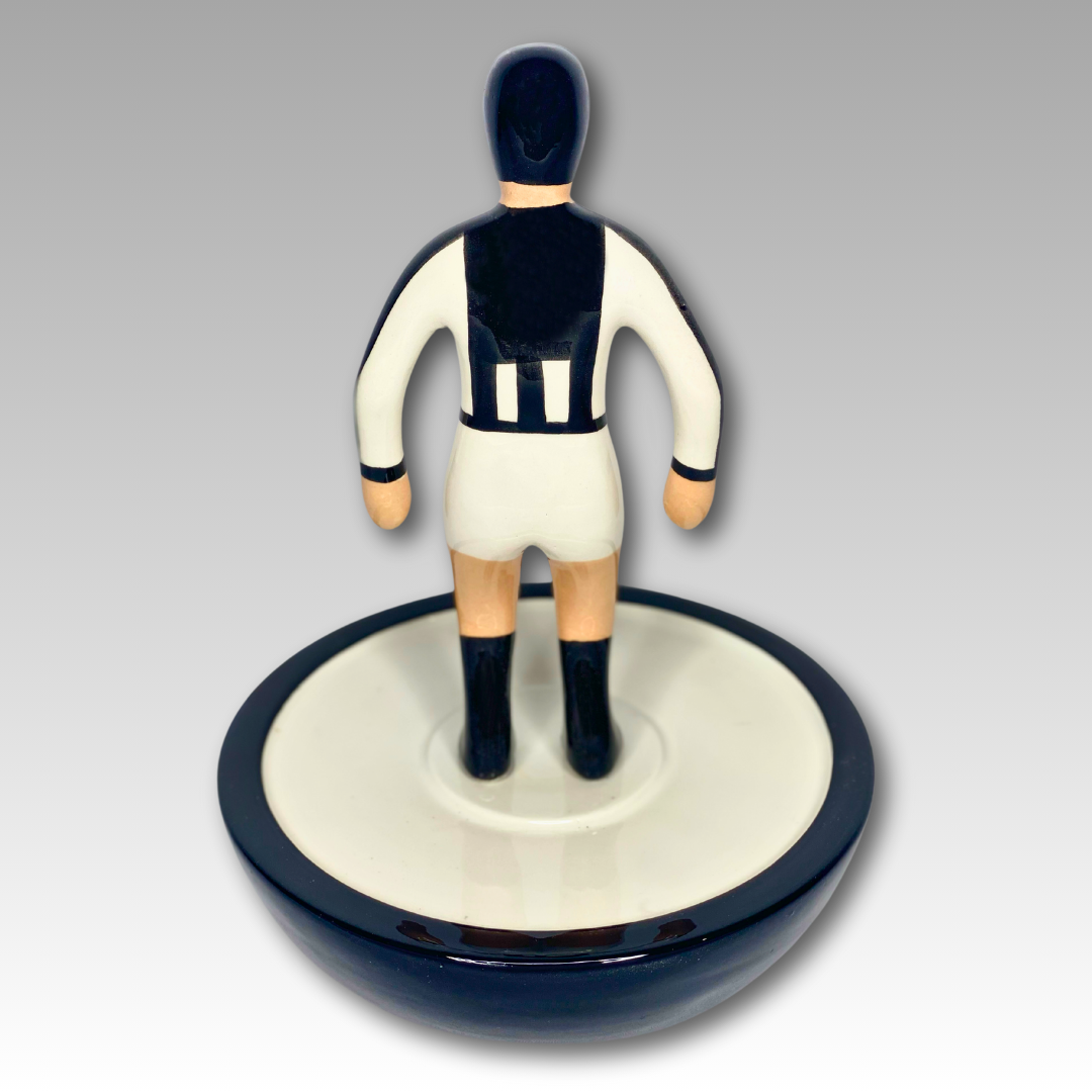 Retro statuetta Subbuteo ceramica bianco e nero