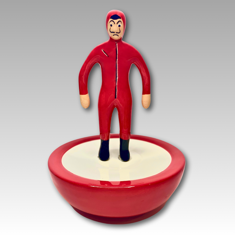 Statuina ceramica Subbuteo personaggio rosso