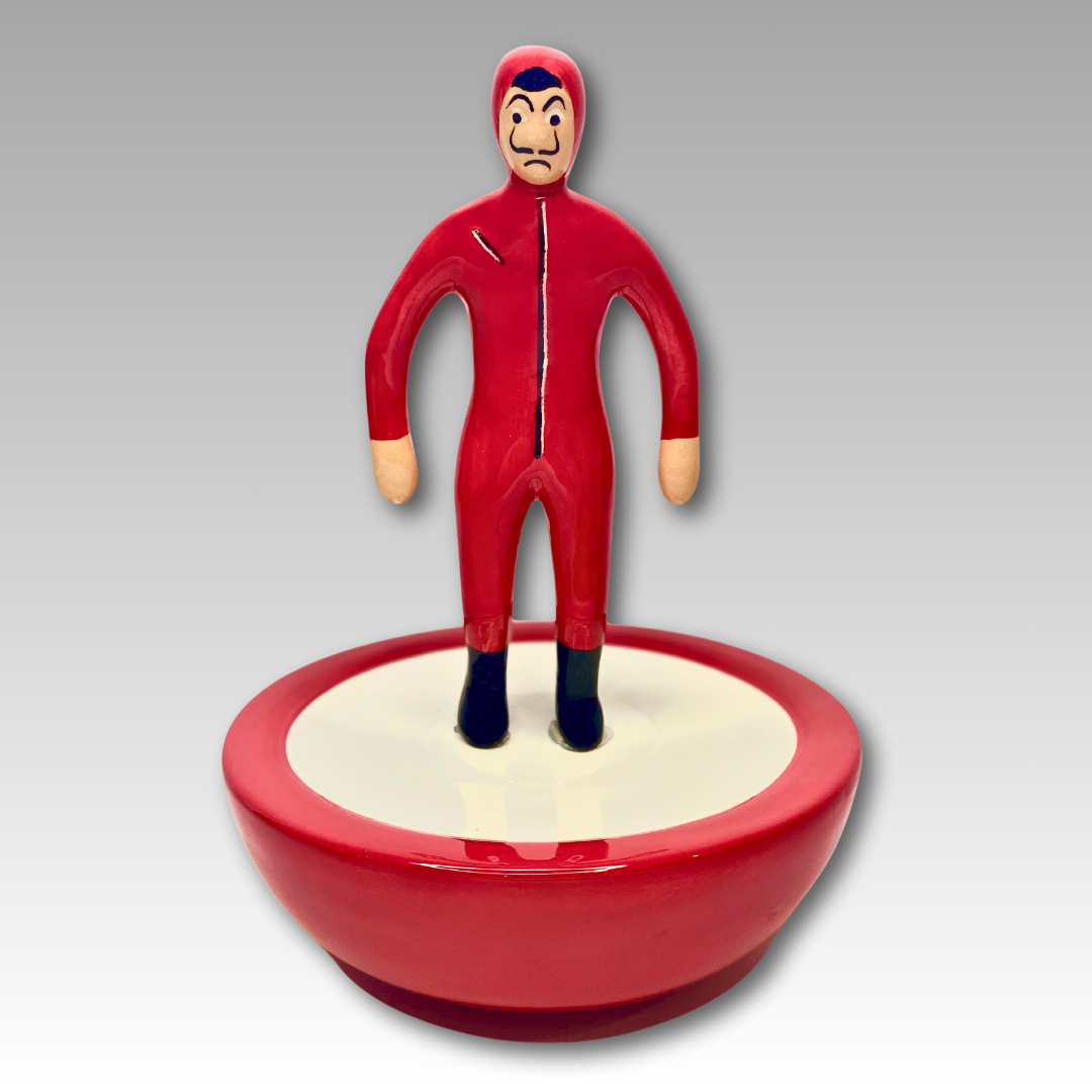 Statuina ceramica Subbuteo personaggio rosso