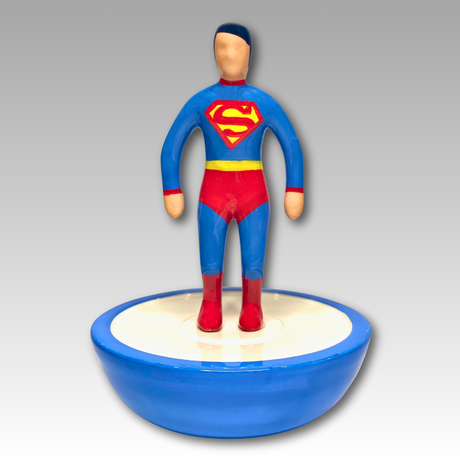 Statuina ceramica Subbuteo supereroe blu e rosso