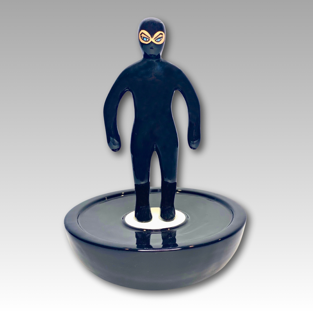 Statuina ceramica Subbuteo personaggio nero