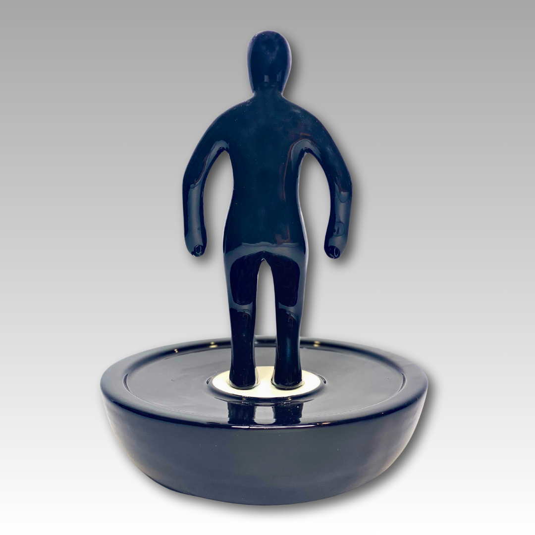 Retro statuina ceramica Subbuteo personaggio nero