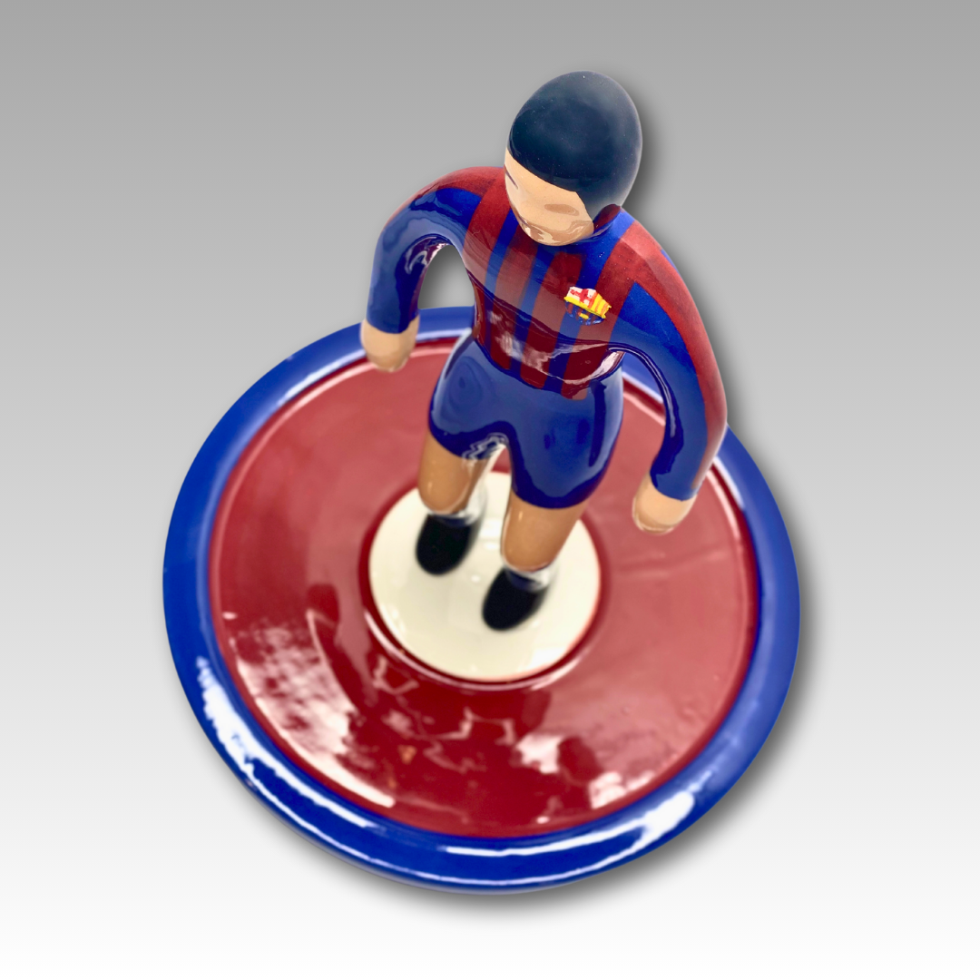 Vista dall'alto figura Subbuteo blaugrana