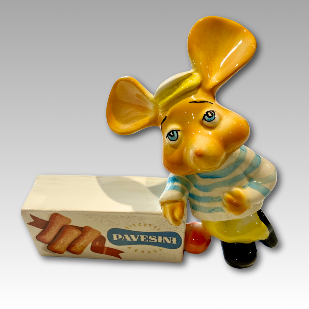 Statuina ceramica Topo Gigio Carosello Pavesini