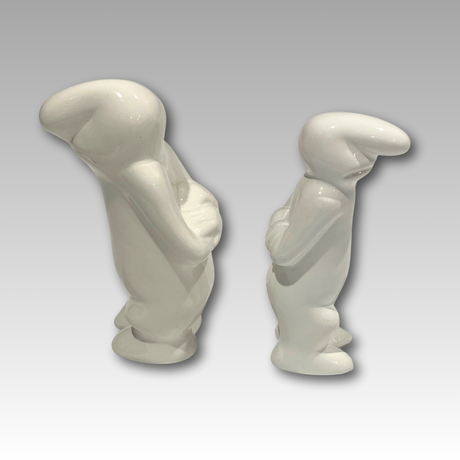 Statuette ceramica La Linea, vista laterale