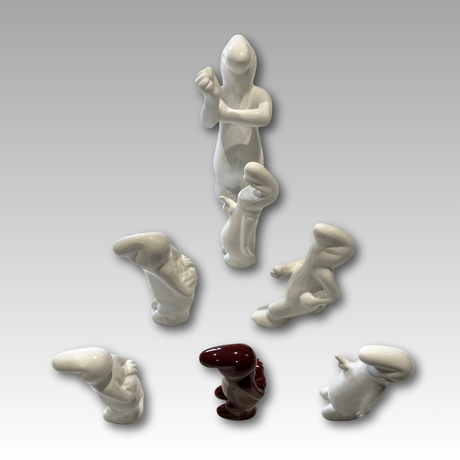 Collezione statuette La Linea in ceramica, stile retrò