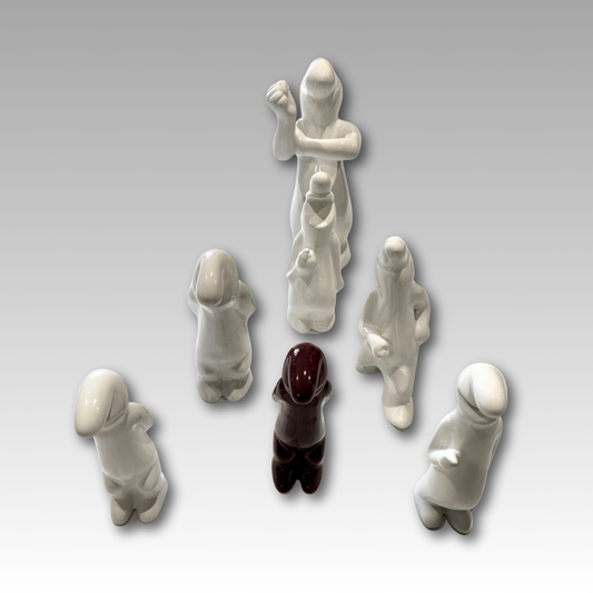 Statuettes en céramique La Linea - Collection Osvaldo Cavandoli Carosello