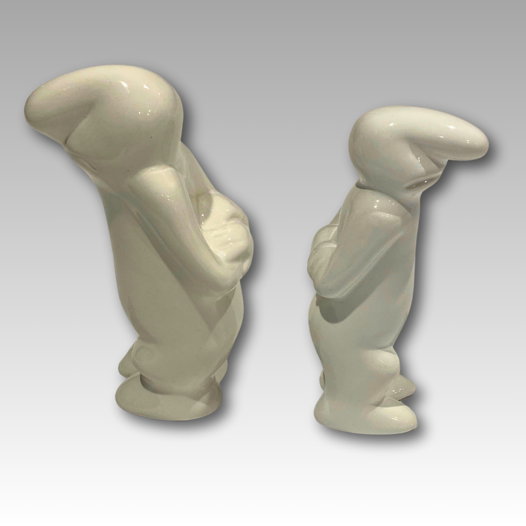 Statuette ceramica La Linea, profilo laterale