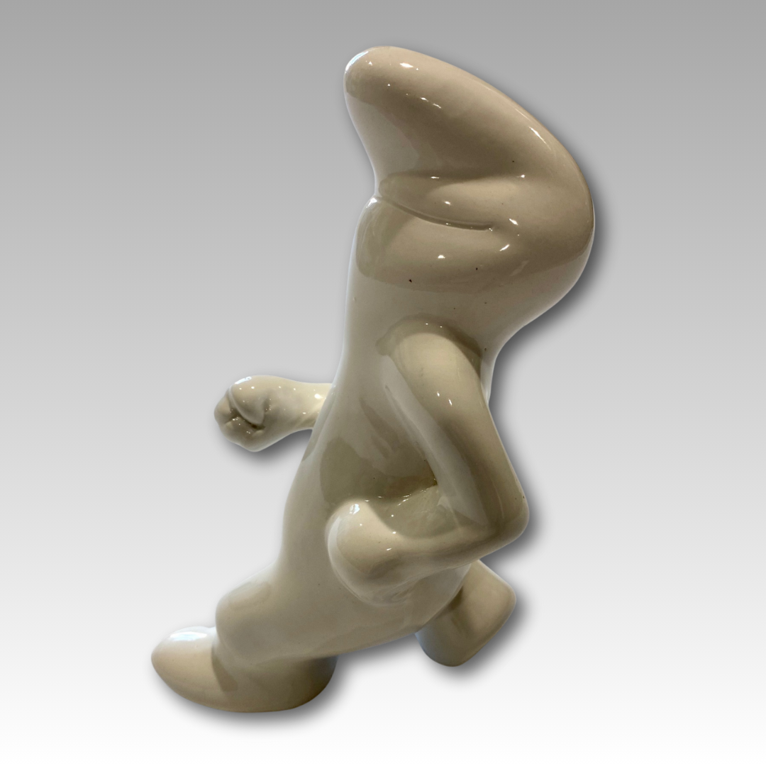 Statuetta La Linea in ceramica, posa dinamica