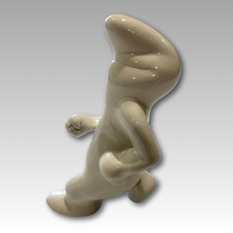 Statuetta La Linea in ceramica, posa dinamica