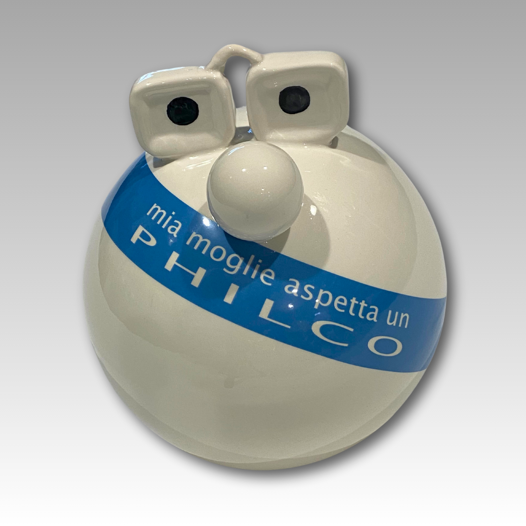 Statuetta ceramica Papalla PHILCO con scritta vintage