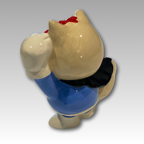 Statuina Super Telegattone in ceramica, vista posteriore