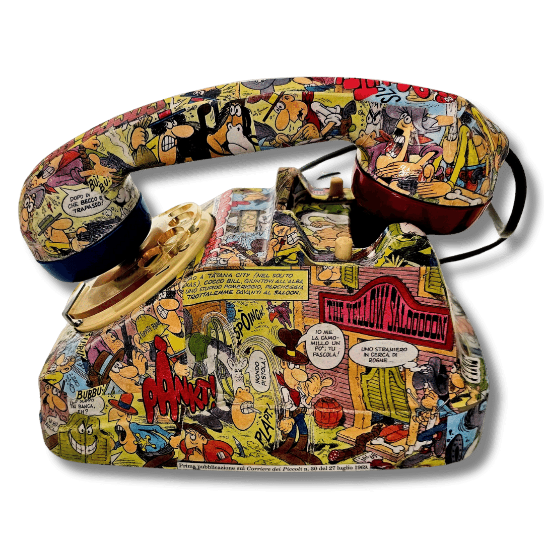 Telefono da collezione Cocco Bill con grafica fumetto