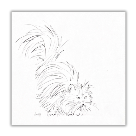 Quadro disegno originale ed Esclusiva serie di bozzetti 'Original Cats' di Amleto Dalla Costa. Arte felina originale, numerata e firmata.