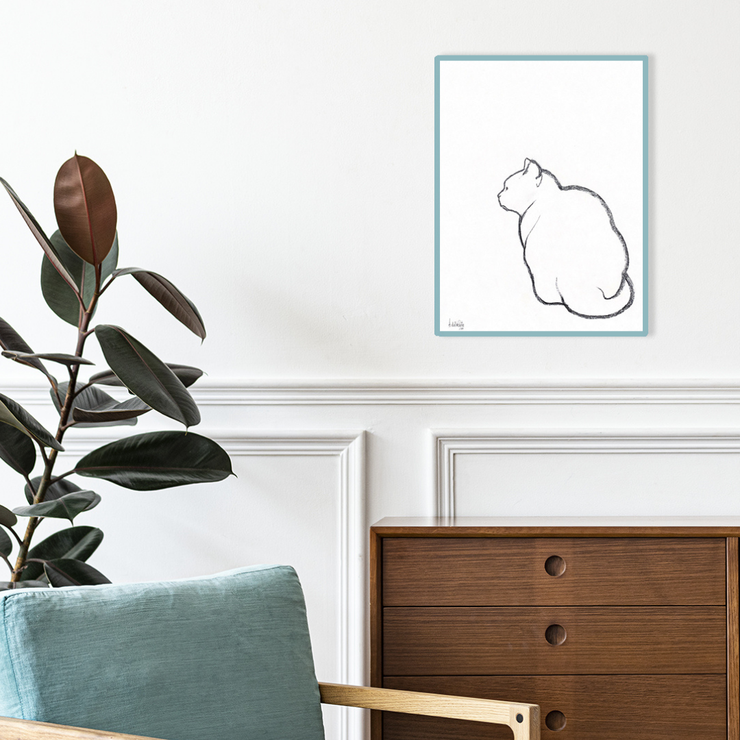 Bozzetto originale gatto nr.4 di Amleto Dalla Costa su parete