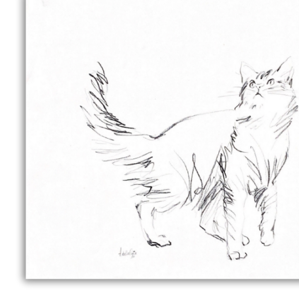 Dettaglio bozzetto gatto firmato Amleto Dalla Costa