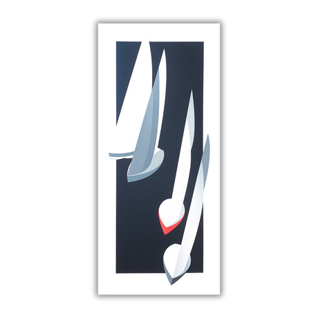 Quadro Serigrafia "Punto di Rosso" di Amleto Dalla Costa, dinamismo e passione nella Collezione EMOZIONE VELA, perfetta per un arredo sofisticato.