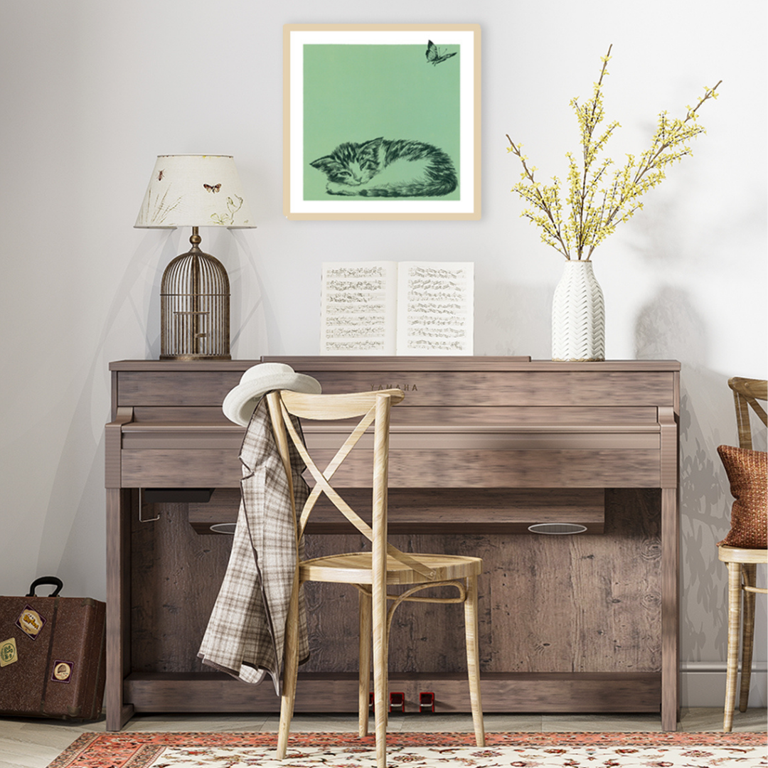 Interno elegante con bozzetto 'GONGO a colori' di Dalla Costa