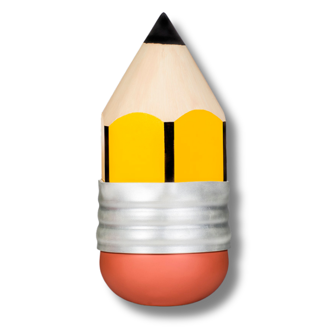 Pouf Matito a forma di matita in posizione verticale