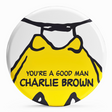 Bollino adesivo 'You're a Good Man Charlie Brown' giallo