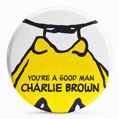 Bollino adesivo 'You're a Good Man Charlie Brown' giallo