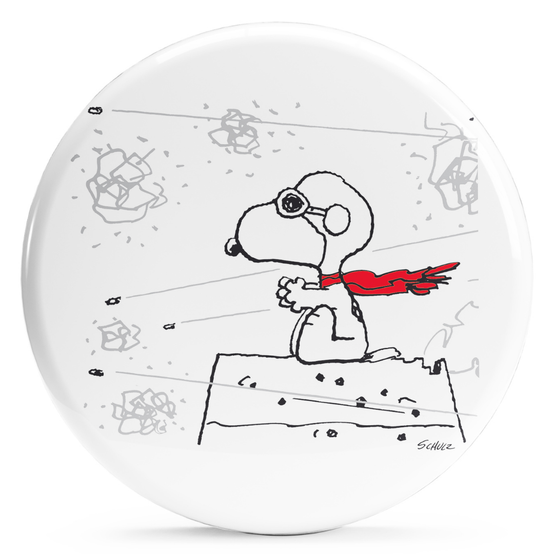 Bollino adesivo Snoopy Aviatore con sciarpa rossa