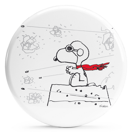 Bollino adesivo Snoopy Aviatore con sciarpa rossa