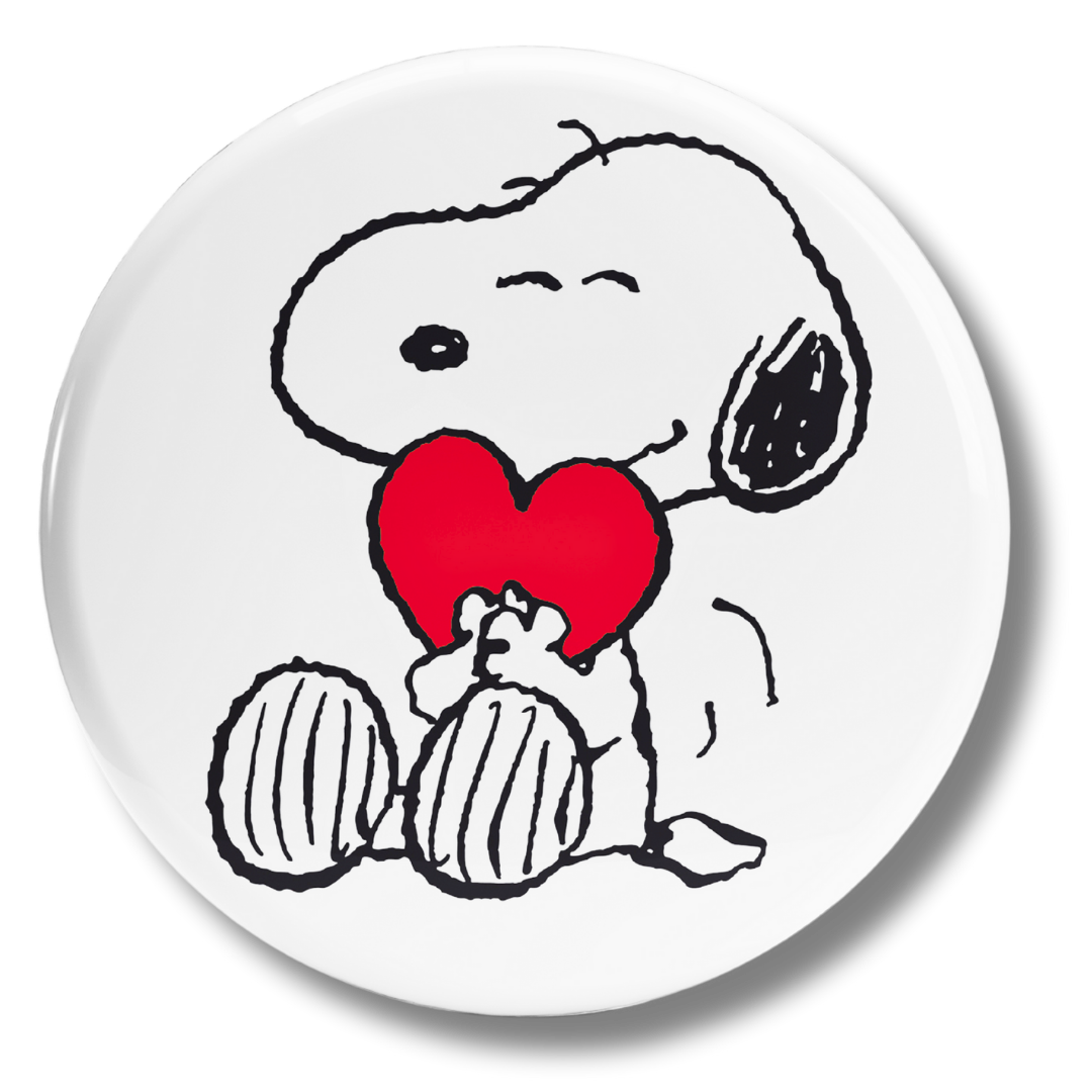 Adesivo Snoopy abbraccia cuore rosso, collezione Peanuts