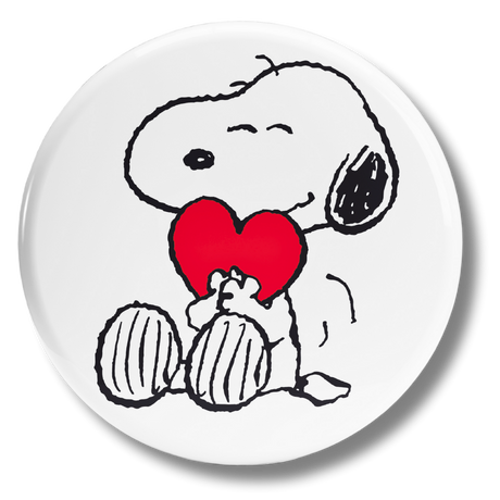 Adesivo Snoopy abbraccia cuore rosso, collezione Peanuts